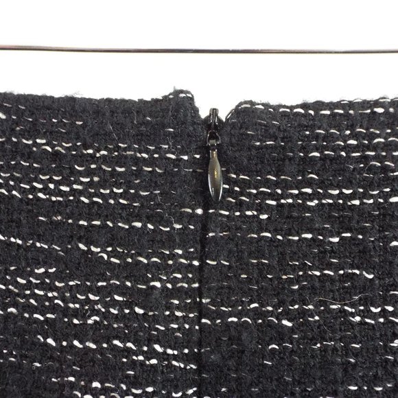Nordstrom's Classiques Entier Wool Blend Black & White Tweed Pencil Skirt Size 2 - Picture 3 of 7